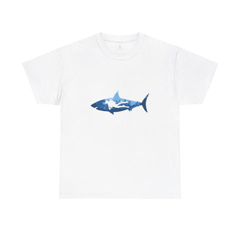 Scuba Diver & Shark Unisex Heavy Cotton Tee