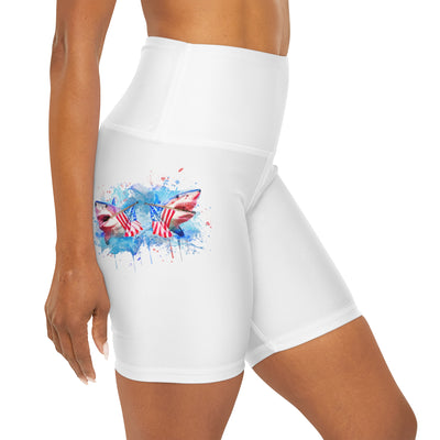 High Waisted Yoga Shorts (AOP)