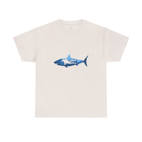 Scuba Diver & Shark Unisex Heavy Cotton Tee