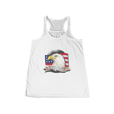 Red White And Blue With Eagle Women's Flowy Racerback Tank