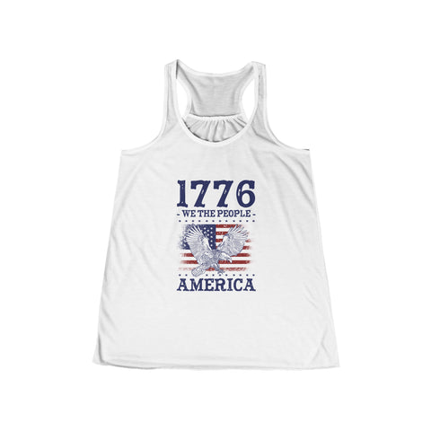 1776 Patriotic Women's Flowy Racerback Tank