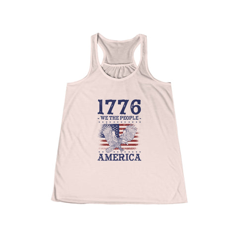 1776 Patriotic Women's Flowy Racerback Tank