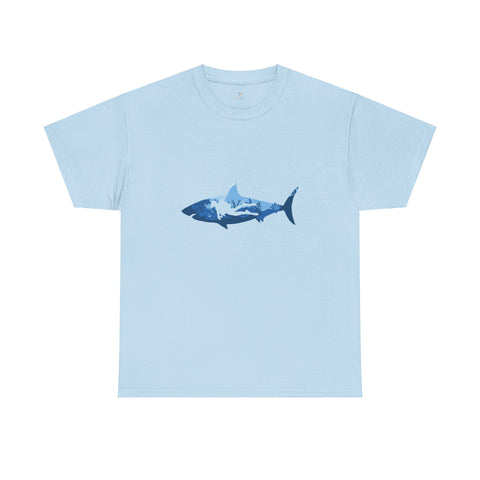 Scuba Diver & Shark Unisex Heavy Cotton Tee