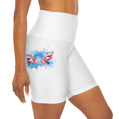 High Waisted Yoga Shorts (AOP)