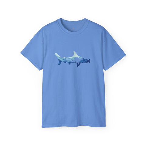 Scuba Diver With Hammerhead Shark Unisex Ultra Cotton Tee