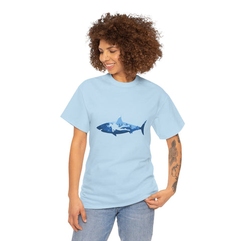 Scuba Diver & Shark Unisex Heavy Cotton Tee