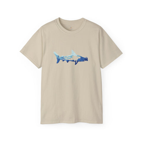 Scuba Diver With Hammerhead Shark Unisex Ultra Cotton Tee