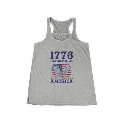 1776 Patriotic Women's Flowy Racerback Tank