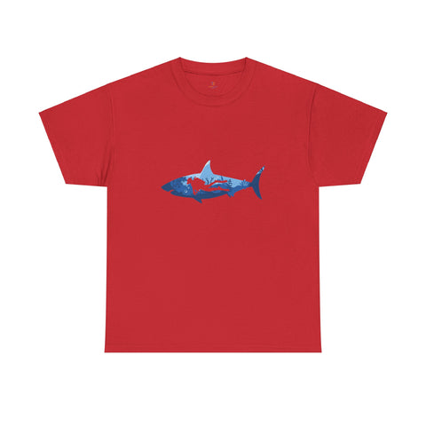 Scuba Diver & Shark Unisex Heavy Cotton Tee