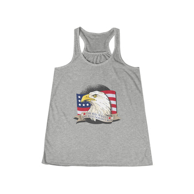 Red White And Blue With Eagle Women's Flowy Racerback Tank