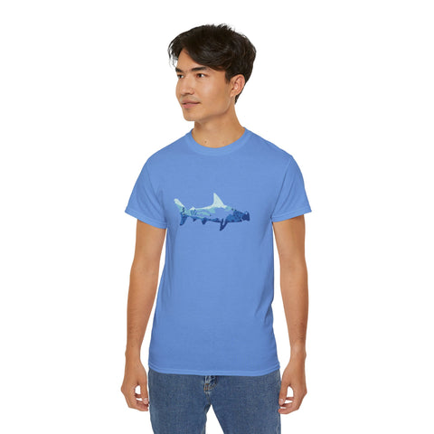 Scuba Diver With Hammerhead Shark Unisex Ultra Cotton Tee