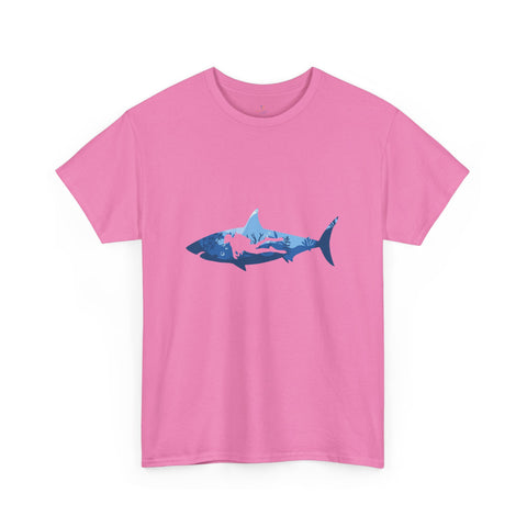 Scuba Diver & Shark Unisex Heavy Cotton Tee