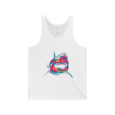 Neon Angry Shark Unisex Jersey Tank